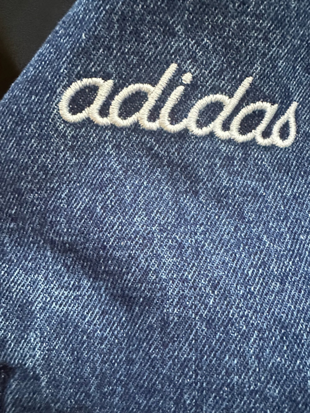 Adidas Originals SST Denim Graphic Varsity Bomber Jacket Size Medium Like New! - Picture 9 of 11